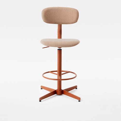 Sgabello contemporaneo - TYPO SOFT - Mara - in legno / con supporto in metallo / a 4 razze
