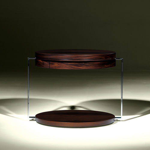 Comodino contemporaneo - SQUARE - Luisa Peixoto Design - in legno laccato / rotondo / per uso residenziale
