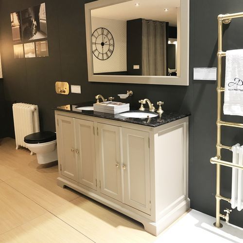 Mobile lavabo doppio - BRISTOL - Aqua Prestige - da appoggio / in legno / in marmo