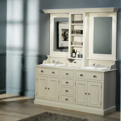 Mobile lavabo doppio - MILTON - Aqua Prestige - da appoggio / in legno / in marmo