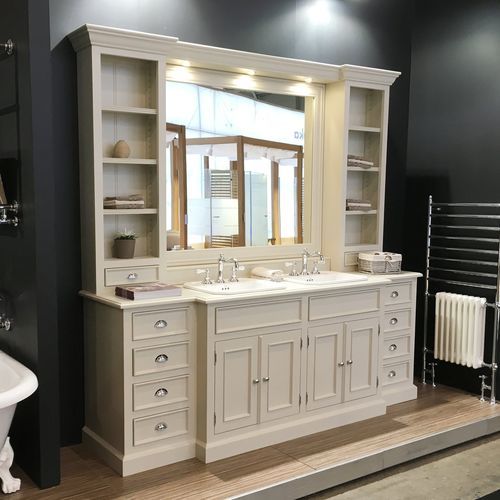 Mobile lavabo doppio - CAMBRIDGE - Aqua Prestige - da appoggio / in legno / in marmo