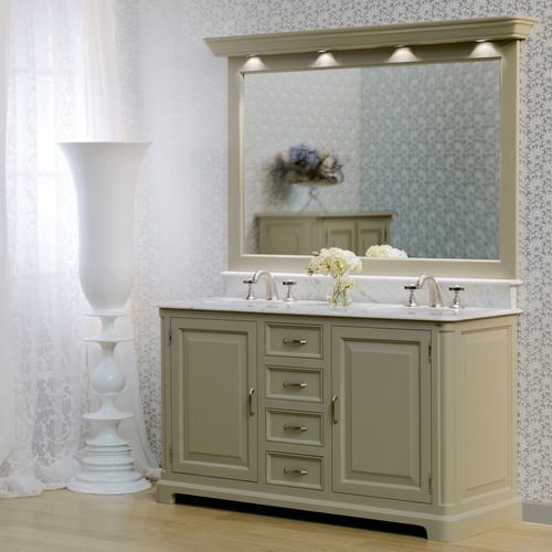 Mobile lavabo doppio - REGENT 155 - Aqua Prestige - da appoggio / in legno / in marmo