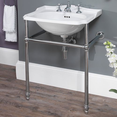 Lavabo autoportante - 240.04601+ 240.0490 - Aqua Prestige - in porcellana / con miscelatore / con portasalviette integrato