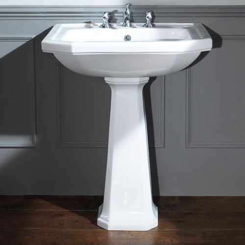 Lavabo autoportante - 240.09701.WH & 240.09620.WH + 240.09620.WH - Aqua Prestige - in porcellana / rettangolare / 1 foro
