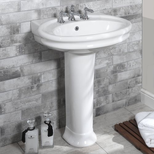 Lavabo autoportante - 240.12601 & 240.12620 - Aqua Prestige - in porcellana / con miscelatore / ovale