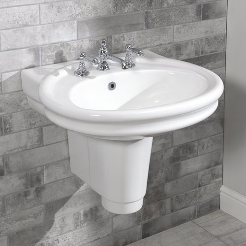 Lavabo sospeso - 240.12601 & 240.12625 - Aqua Prestige - in porcellana / con miscelatore / ovale