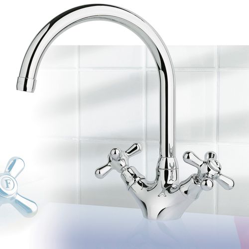 Miscelatore doppio comando da appoggio - 950.2506.01 - Aqua Prestige - in ottone / da cucina / 1 foro