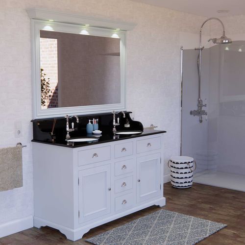 Mobile lavabo doppio - CARLTON - Aqua Prestige - da appoggio / in legno / in marmo