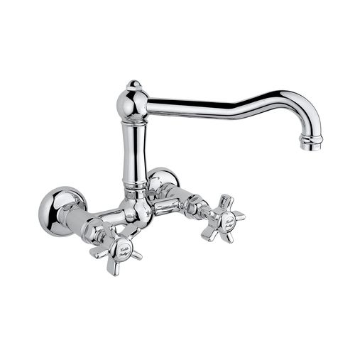 Miscelatore doppio comando da parete - 950.1457 - Aqua Prestige - in metallo / da cucina / 2 fori
