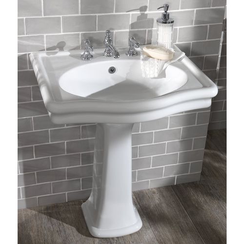 Lavabo autoportante - LOXLEY - Aqua Prestige - in porcellana / rettangolare / 3 fori