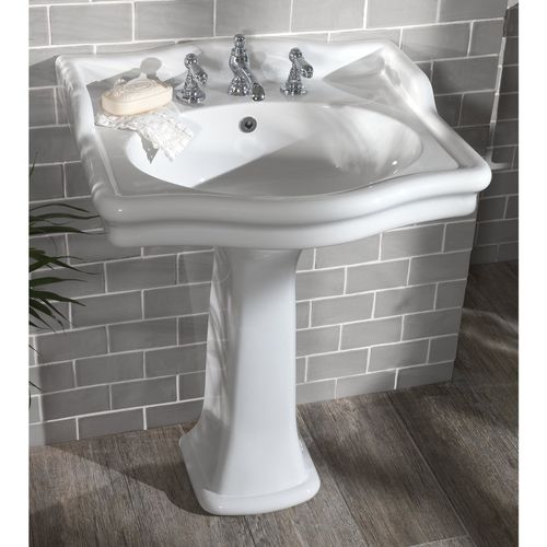Lavabo autoportante - LOXLEY AVEC DOSSERET - Aqua Prestige - in porcellana / 3 fori / senza troppopieno