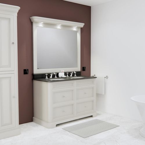 Mobile lavabo doppio - ADAGIO 130 - Aqua Prestige - da appoggio / in legno / in ceramica