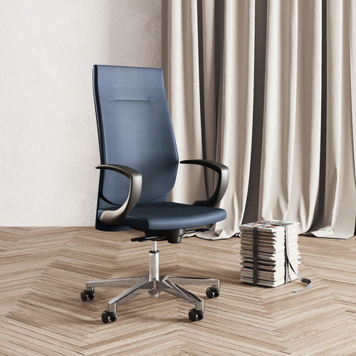 Poltrona direzionale contemporaneo - GALASSIA - Las Mobili - in pelle / in tessuto / in legno
