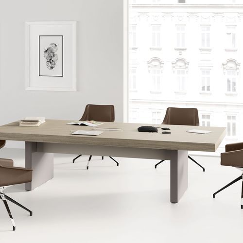 Tavolo da riunione contemporaneo - JERA - Las Mobili - in legno / con supporto in legno / rettangolare