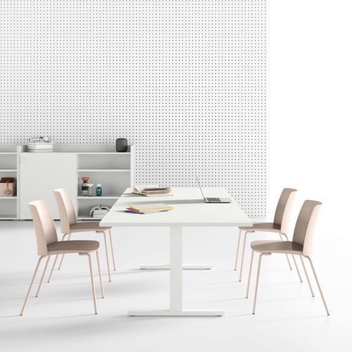 Tavolo da riunione contemporaneo - OXI - Las Mobili - in legno / in metallo / con supporto in metallo