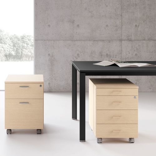 Cassettiera per ufficio in legno - CONTENITORI UNIVERSALI - Las Mobili - 3 cassetti / 2 cassetti / a chiave
