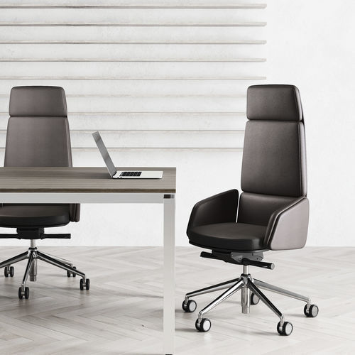 Poltrona direzionale contemporaneo - LEAD - Las Mobili - in pelle / in metallo / imbottito