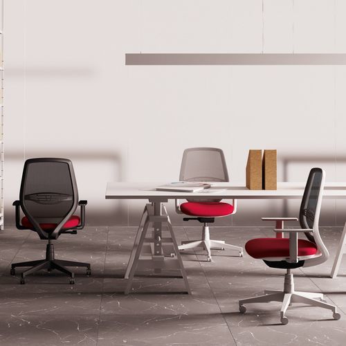 Sedia da ufficio contemporanea - CAST - Las Mobili - da interno / in rete / con supporto in metallo
