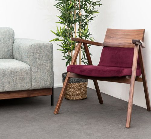 Poltrona contemporanea - PENSIL - Wewood - Portuguese Joinery - in pelle / in tessuto / in rovere