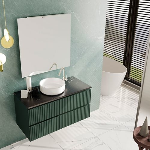 Mobile lavabo sospeso - 01 - Mi baño - in ceramica / in pietra / contemporaneo