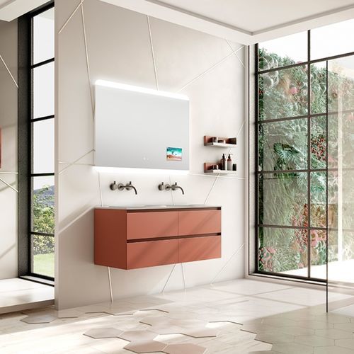 Mobile lavabo sospeso - 04 - Mi baño - in acciaio / in Solid Surface / contemporaneo