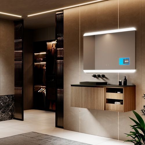 Mobile lavabo sospeso - 04 - Mi baño - in vetro / contemporaneo / senza ante