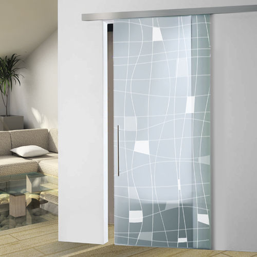 Porta da interno - SV-SELFCLOSE X110 - SAHECO - in vetro / scorrevole / vetrata