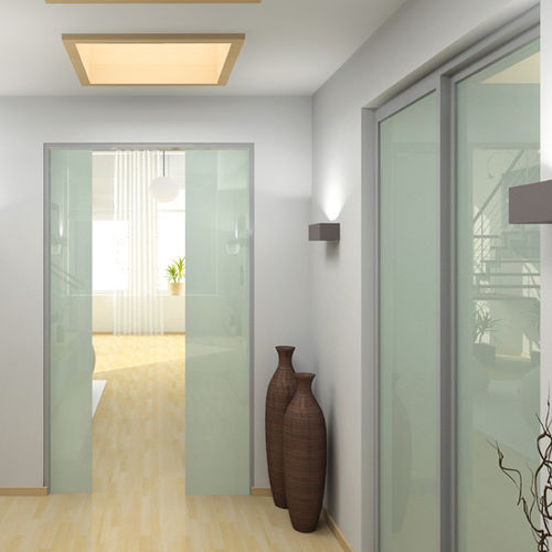 Porta da interno - ECO : SV - SAHECO - in vetro / scorrevole / vetrata
