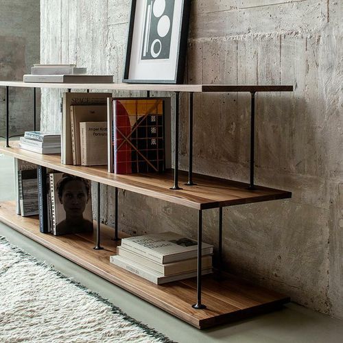 Scaffale contemporaneo - SALO - more - in legno / in acciaio con rivestimento a polvere / nero