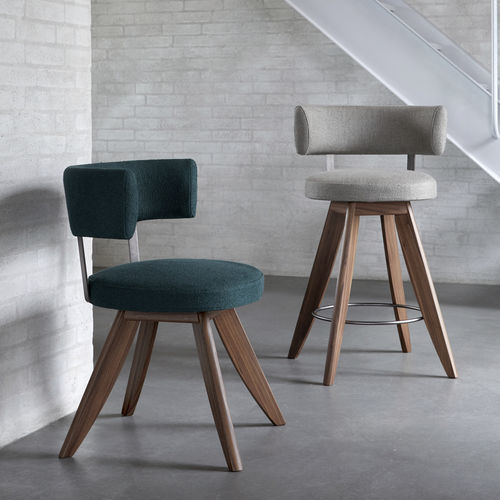 Sedia alta contemporanea - PAR  - more - da interno / in tessuto / in pelle