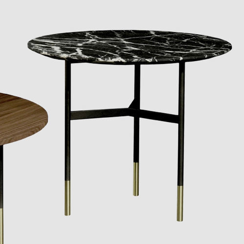 Tavolo d'appoggio contemporaneo - HARRI  - more - in noce / in ottone / in marmo