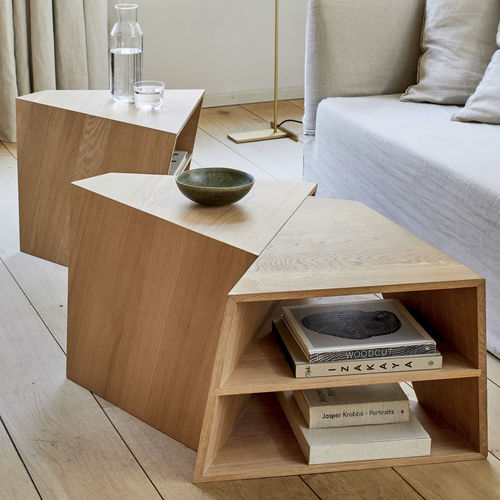Tavolo d'appoggio contemporaneo - VARAN  - more - in rovere / in noce / impiallacciato in legno