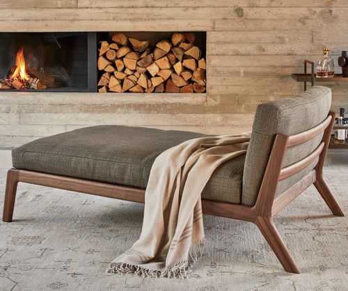 Chaise longue contemporanea - SOVA  - more - in tessuto / in pelle / in legno massiccio