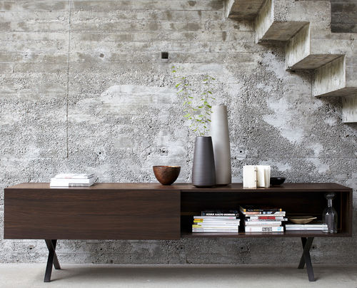 Credenza contemporanea - LAX - more - in legno / in acciaio / in acciaio inossidabile