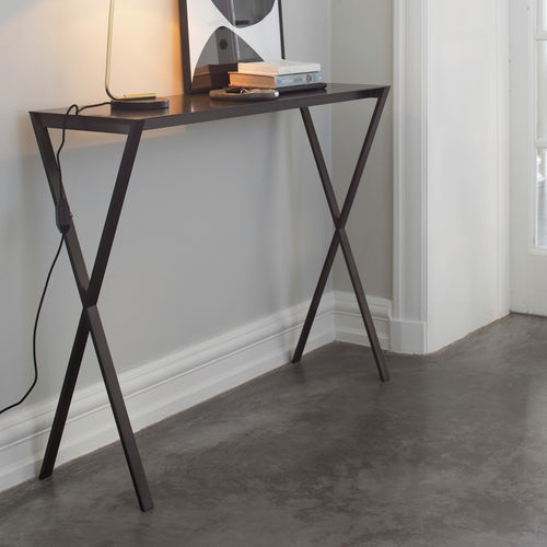 Consolle contemporanea - LAX  - more - in noce / in legno massiccio / in acciaio