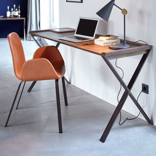 Scrivania da terra - LAX - more - contemporanea / in legno massiccio / in ottone