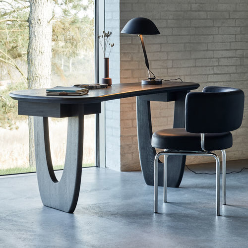 Tavolo design - CALA  - more - in pelle / in legno / in legno massiccio