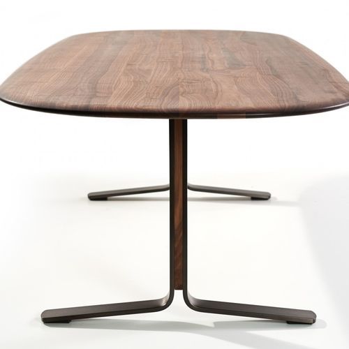 Tavolo design - MOUNT  - more - in acciaio / in legno / in legno