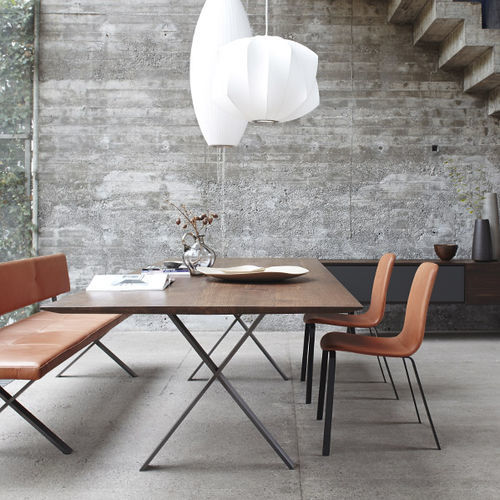Tavolo design - LAX Extendable - more - in acciaio / in acciaio inossidabile / in legno