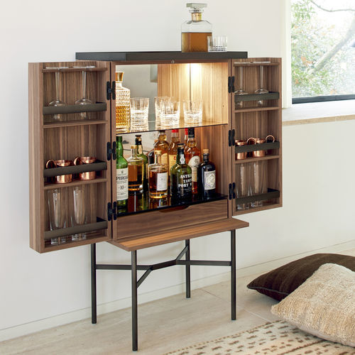 Mobile bar contemporaneo - HARRI  - more - in metallo / in noce / in acciaio