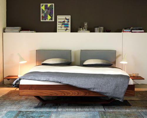 Letto matrimoniale - B15 - more - contemporaneo / con testiera imbottita / con comodini