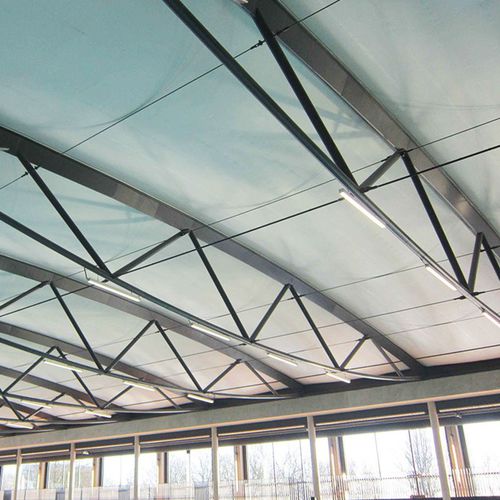 Tensostruttura su ossatura metallica - HIGH POINT - per copertura / con membrana in PVC / retrattile
