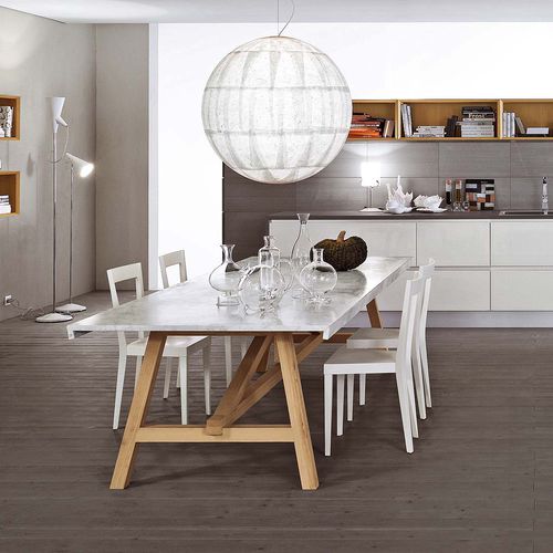 Tavolo contemporaneo - ACHILLE - L'abbate - in frassino / in marmo / rettangolare