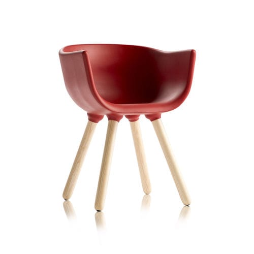 Poltrona contemporanea - TULIP SMALL - CHAIRS & MORE - in legno / in poliuretano / con tavoletta