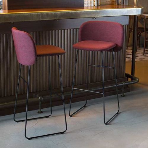 Sedia alta contemporanea - CHIPS SL SG 80 - CHAIRS & MORE - da interno / in velluto / in metallo