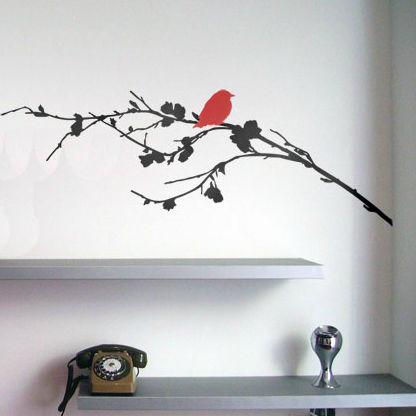 Adesivo da parete natura - BIRD ON A BRANCH 	 - Paristic - ornamentale
