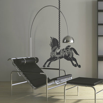 Adesivo da parete animale - DECORATED WOODEN HORSE 	 - Paristic - per bambini