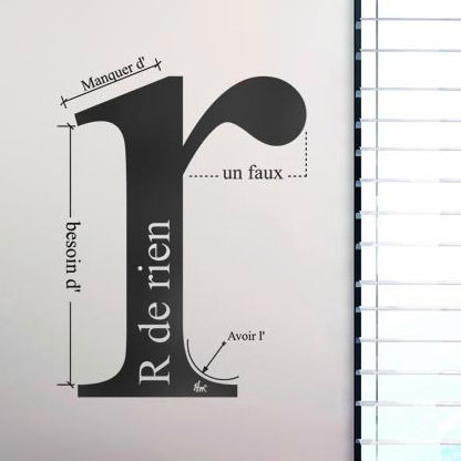 Adesivo da parete con testo - R DE RIEN - Paristic - ornamentale