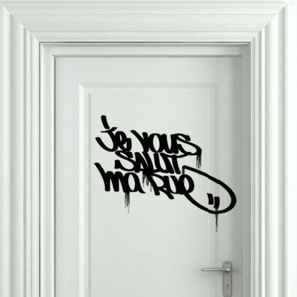 Adesivo da parete graffiti - JE VOUS SALUE TAG - Paristic