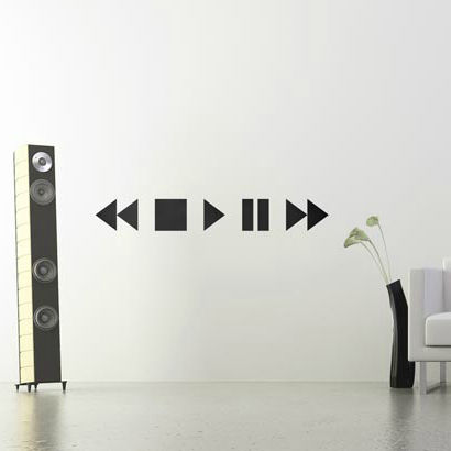 Adesivo da parete in vinile - STOP PAUSE PLAY 	 - Paristic